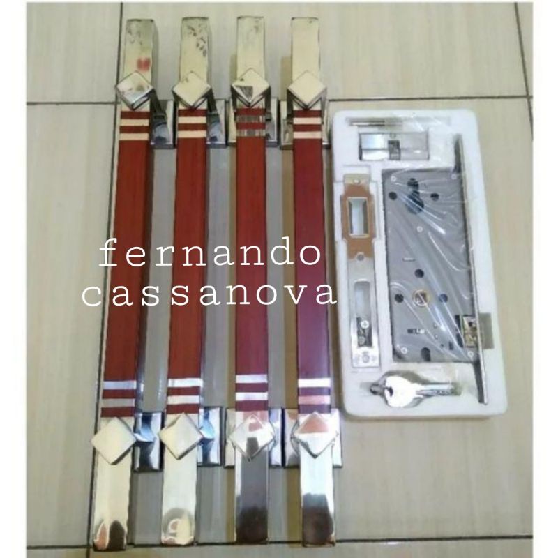 Paket Hemat Handle pintu Tarikan pintu rumah minimalis 33cm 45cm 60cm 80cm +1set bodi kunci pelor