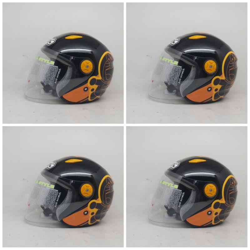 Helm Bmc Milan Cartoon Doraemon Retro Black/Orange