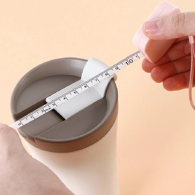 1pc Retractable Tape Ruler/150cm/60&quot; Small Plastic Retractable Tape Measure / Centimeter Inch Roll Tape Office School Supply