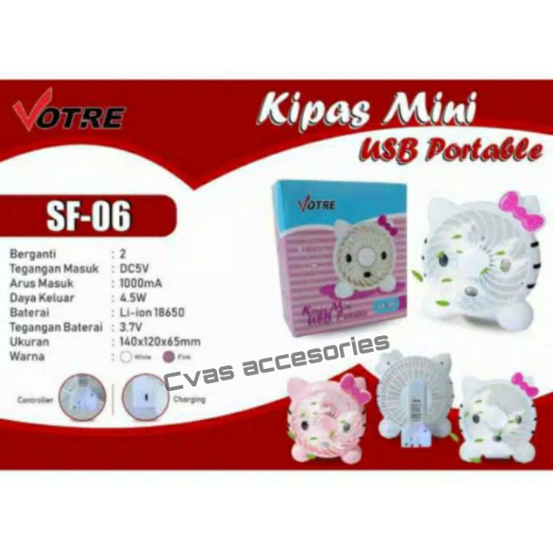 (HelloKitty) Kipas Angin Mini Portable VOTRE SF-06