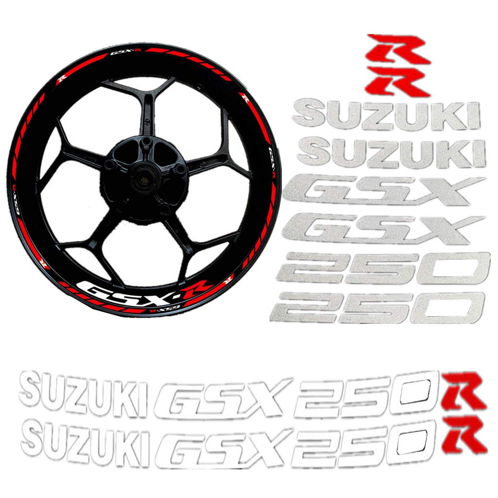 2 Set Sticker Decal Dekorasi Velg Motor SUZUKI GSX250R GSX 250R Motif Garis