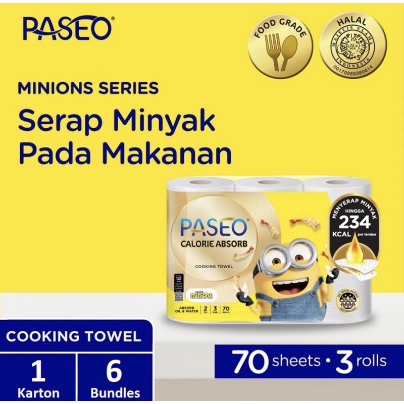 PASEO KITCHEN TOWEL PENYERAP MINYAK TISSUE PASEO DAPUR ISI 3