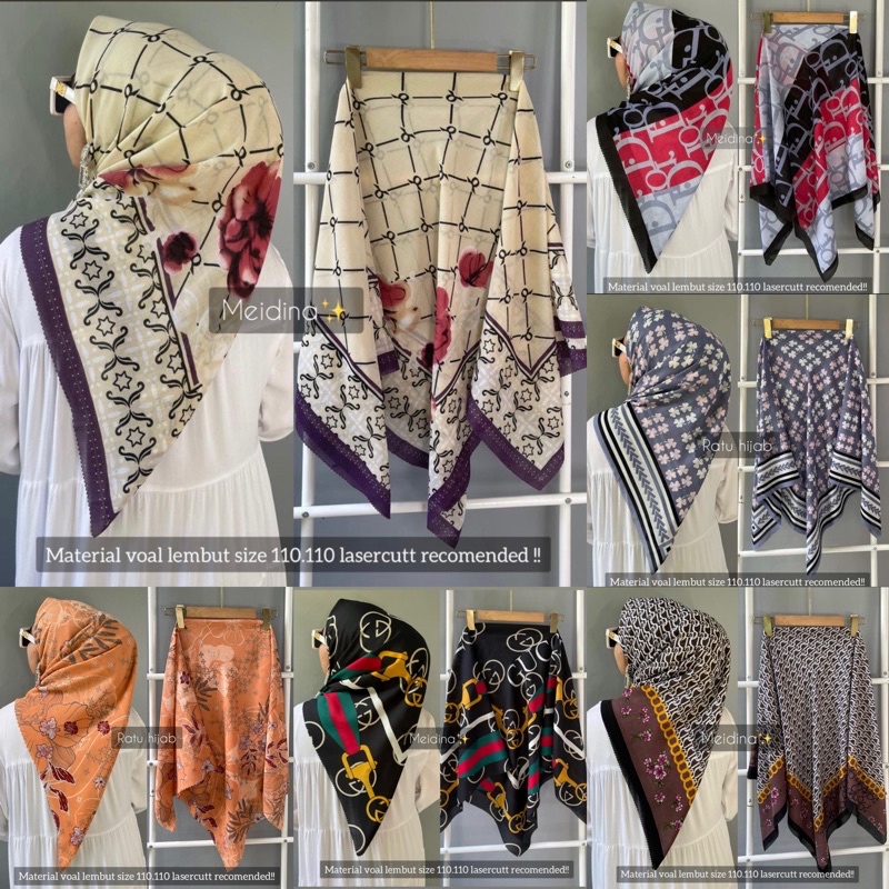FATRIANA | 04 VOAL segi empat motif BANISCOP denay kw / voal premium / Segi4 motif