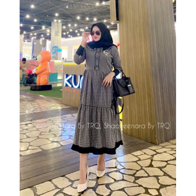 MIDI DRESS KOTAK SHAQUEENARA ORIGINAL BY TRQ