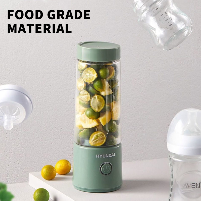 Korea HYUNDAI Blender Portable Juice Cup Usb / Alat Pembuat Jus Recharger Charger Rechargeable Juicer
