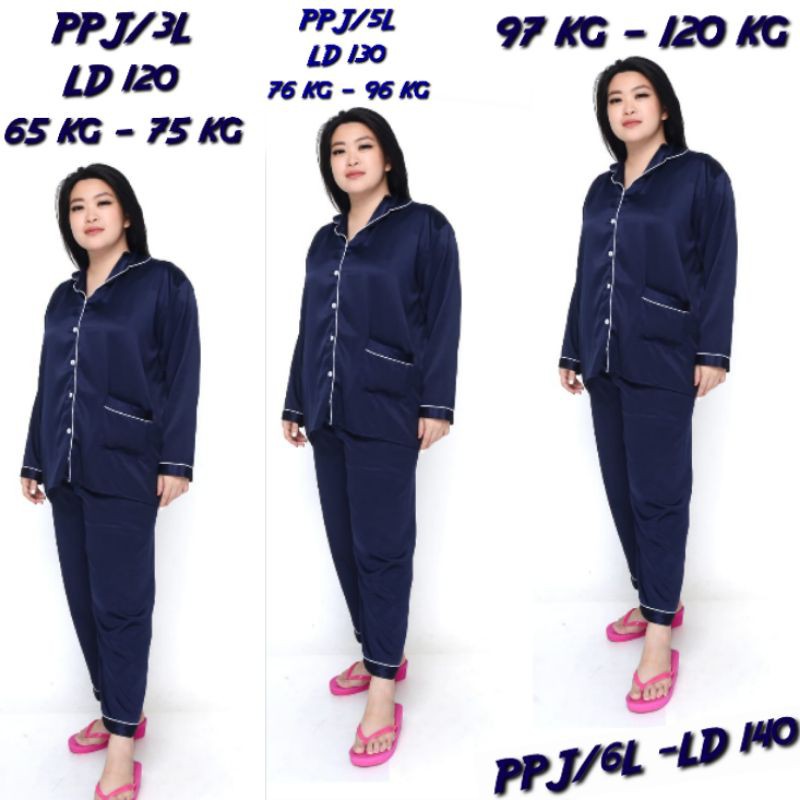 piama  baju tidur satin jumbo ld 130-140cm 5L / 6L