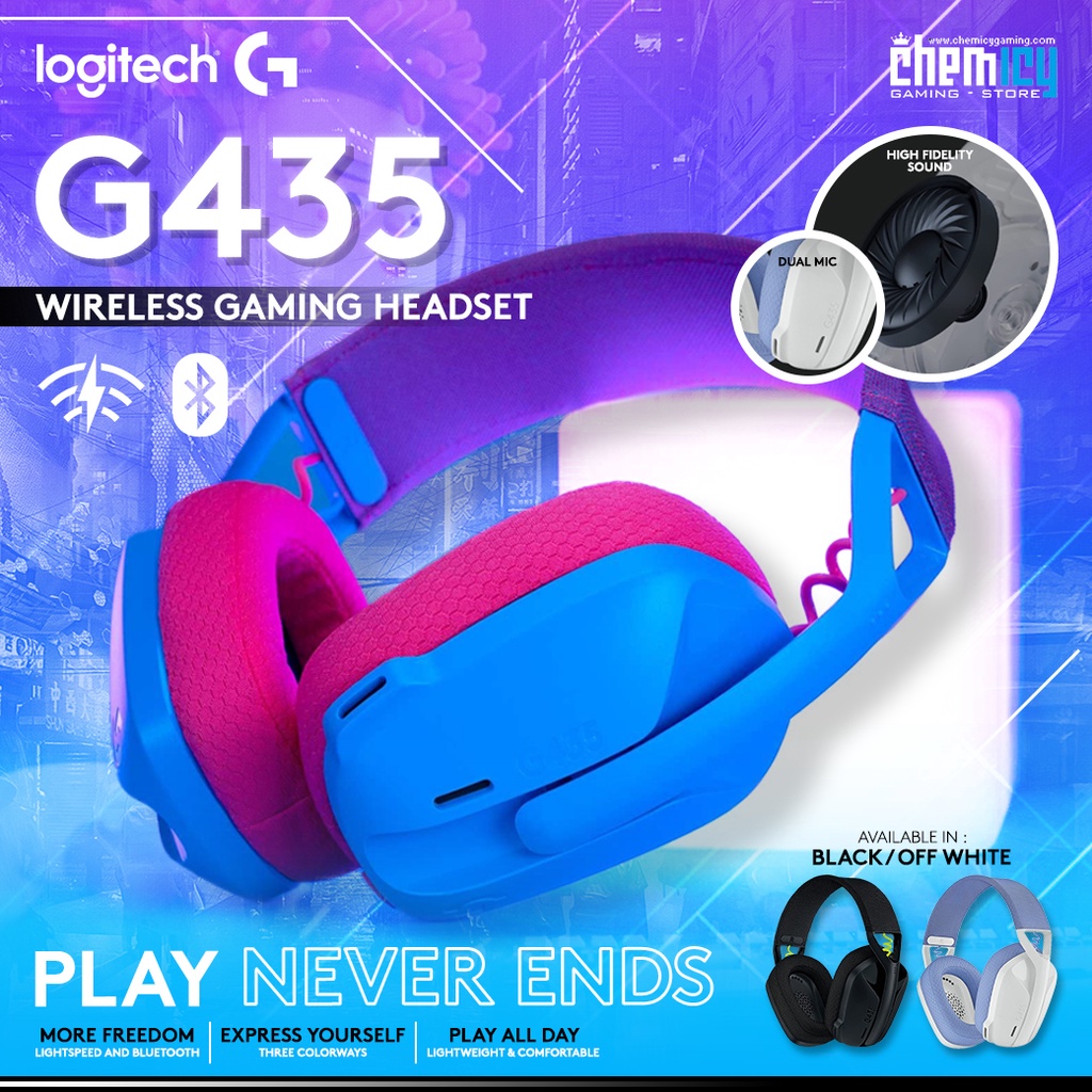 Logitech G435 Lightspeed Wireless Lightweight Gaming Headset