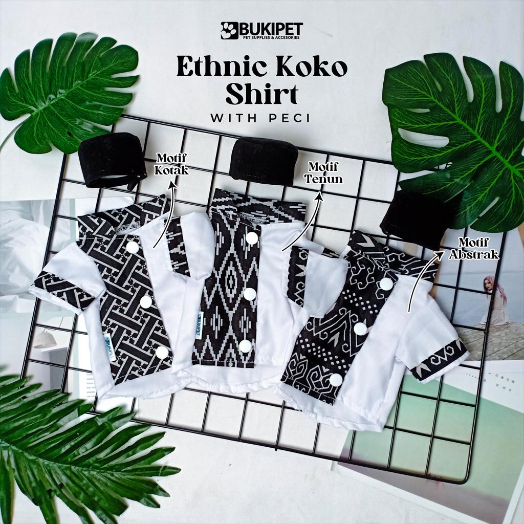 baju kucing anjing kelinci monyet lucu aksesoris hewan kecil - ETHNIC KOKO SHIRT