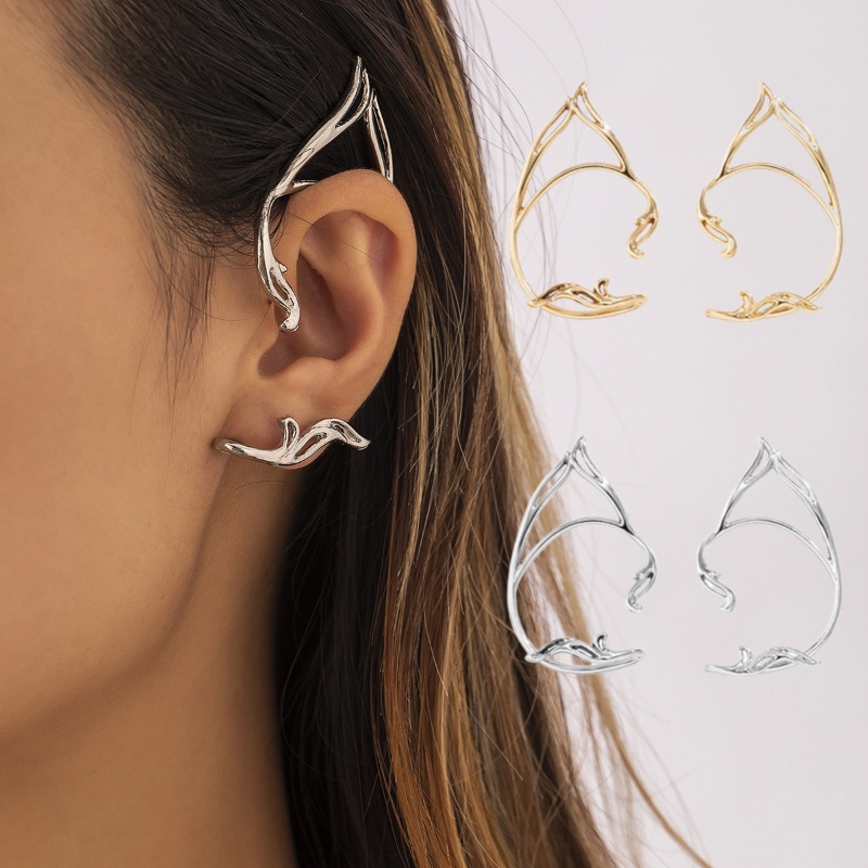 1pc Anting Kait Gantung Desain Telinga Kucing Hollow Gaya Simple Serbaguna Untuk Wanita