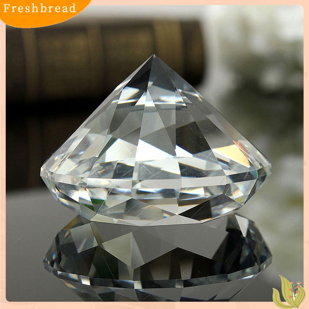 【Fresh】❀40mm Clear Paperweight Faceted Cut Glass Giant Artificial Diamond Jewelry Decor