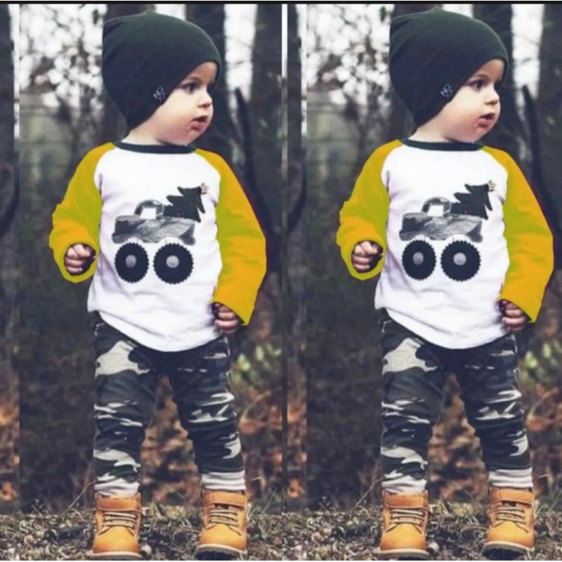 SETELAN ANAK RAGLAN TRUK ARMY TERBARU 1-5 THN