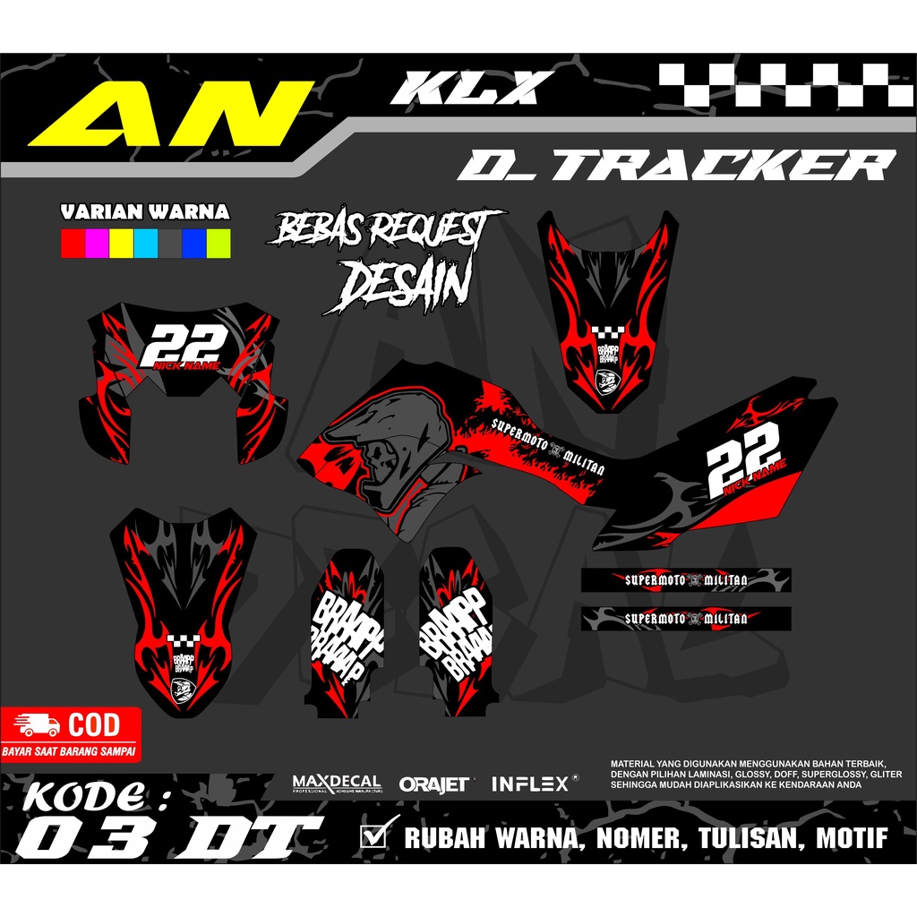 Decal sticker KLX Dtracker 150SE Full body Glossy/ Premium/ Custom