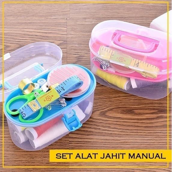 Set Alat Jahit Peralatan Menjahit Lengkap Benang Jarum Gunting Mini Sewing Box Kit