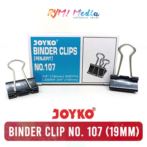 

JOYKO Binder Clip No 107 isi 12 pcs - Klip Penjepit Kertas File 1 Box