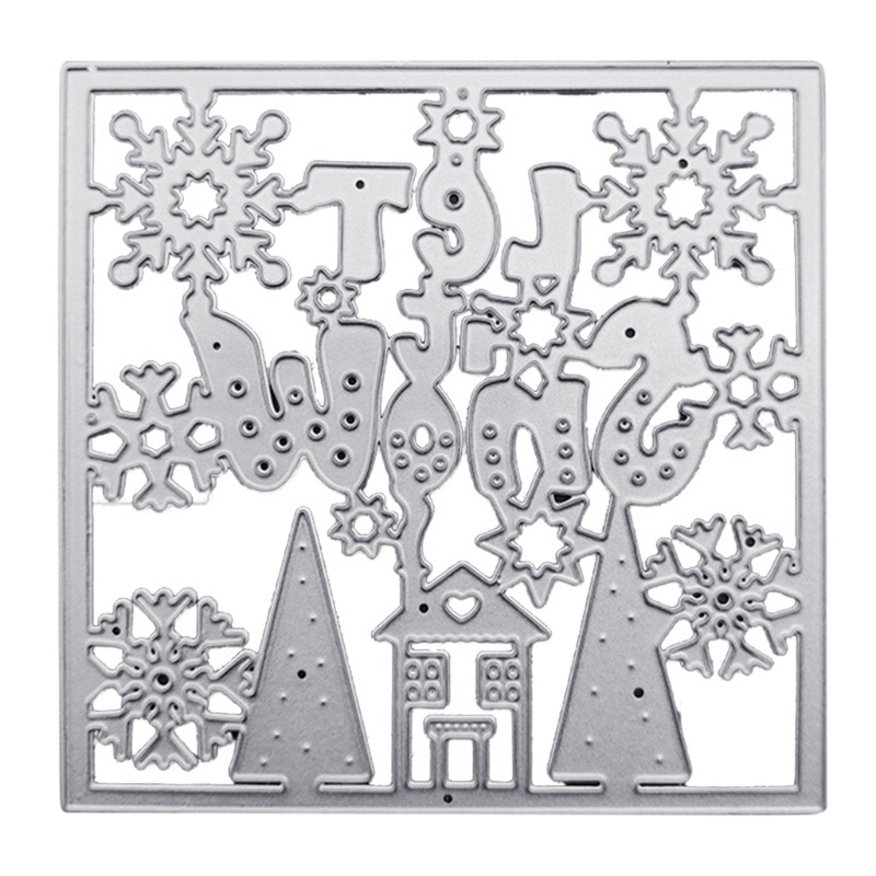 Cetakan Stensil Cutting Dies Motif Salju Natal Bahan Metal Untuk Scrapbook / Craft DIY / Embossing