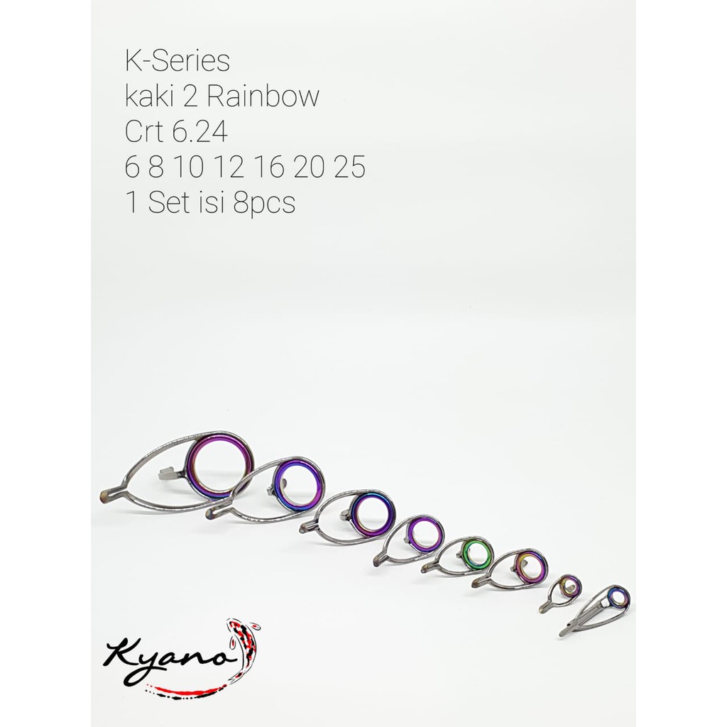 Cincin Joran Laut Kyano K Series Rainbow 1 Set Isi 8 Pcs Non Fuji Ring Thin Titanium Oxide