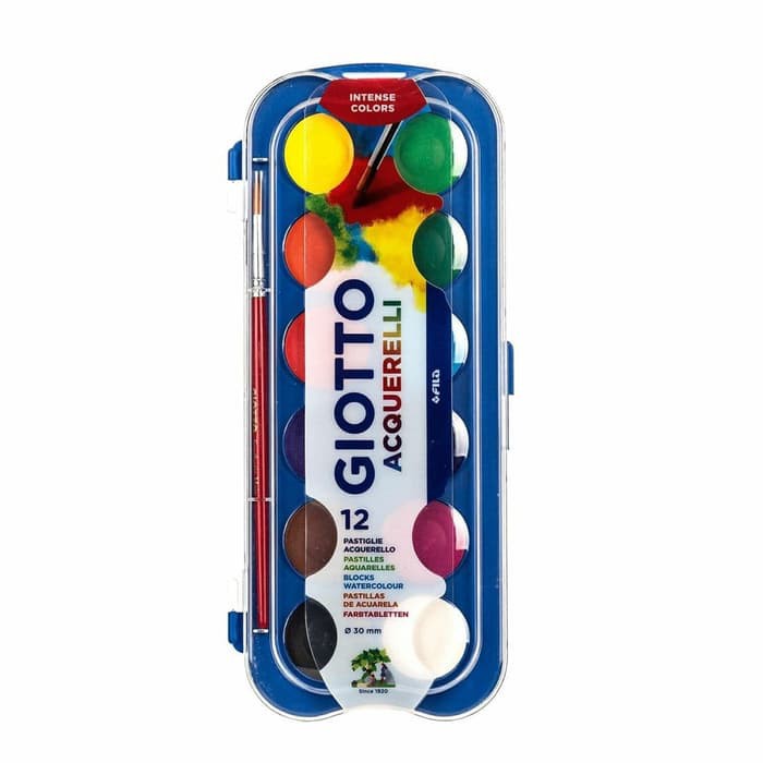 

Stok Ready Giotto Acquerelli 12 Warna Water Color Cake Cat Air Watercolor Limited