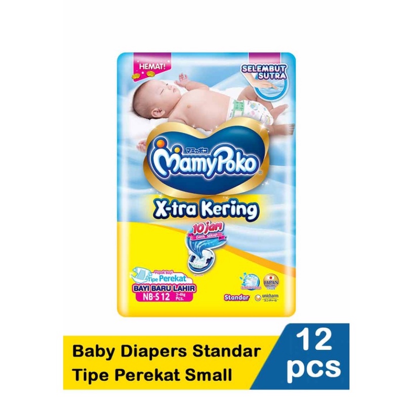 Mamy Poko Baby Diapers Standar 12'S Tipe Perekat Small