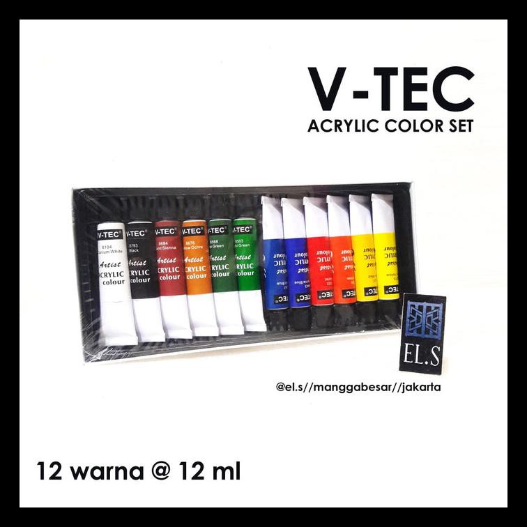 

Promo V-Tec Acrylic Set 12 Warna 12 Ml Tube ( Cat Akrilik )