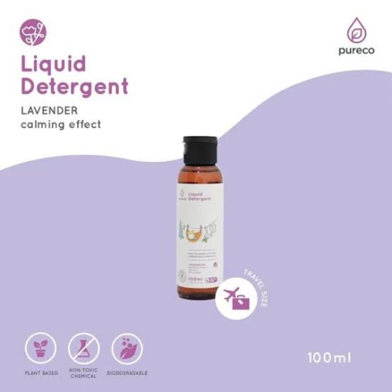 Pureco Baby  Liquid Travel Size - Pureco Baby Liquid Detergent 100ml Travel Size - Pureco Dish Bottle Soap 100ml Travel Size - Pureco Sabun Cuci Baju Pakaian Bayi - Sabun Cuci Botol Bayi