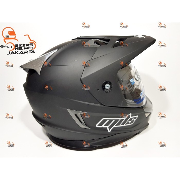 MDS HELM SUPER PRO SOLID BLACK DOFF SUPERMOTO FULL FACE