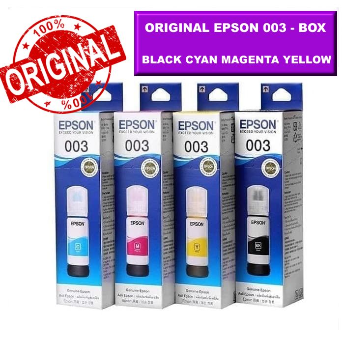 Tinta original epson 003 printer L3110 L3150 L5190 Box resmi ori epson indonesia