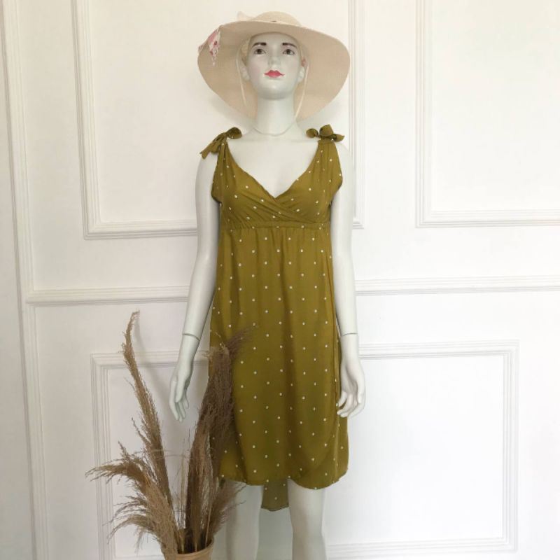 POLCA LEMON CARISSA DRESS | daster tali bahan rayon | linggerie | daster linggerie | daster rayon | 