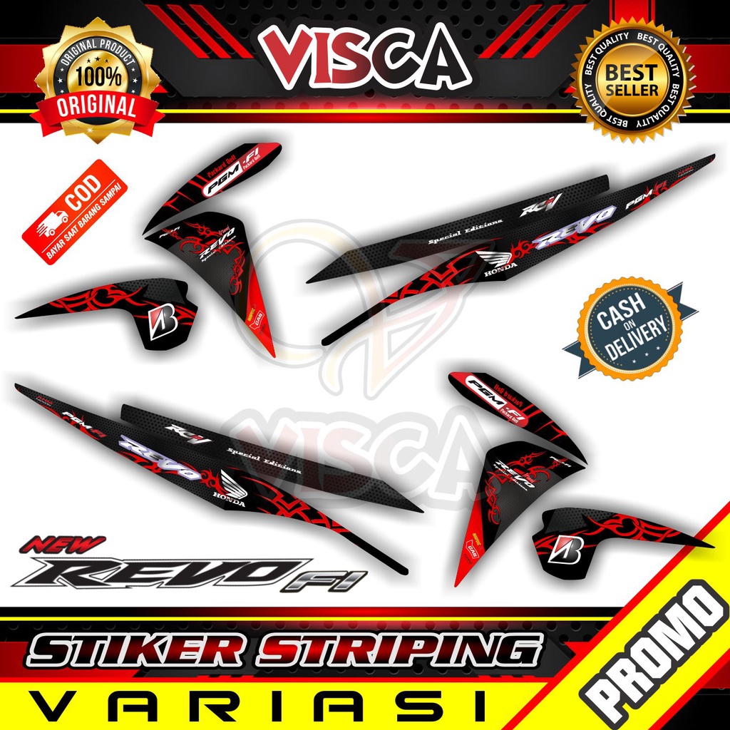 Striping Revo Fit Fi -  Sticker Striping Variasi Lis Honda Revo Fit Fi - Striping Hologram Revo Fit 
