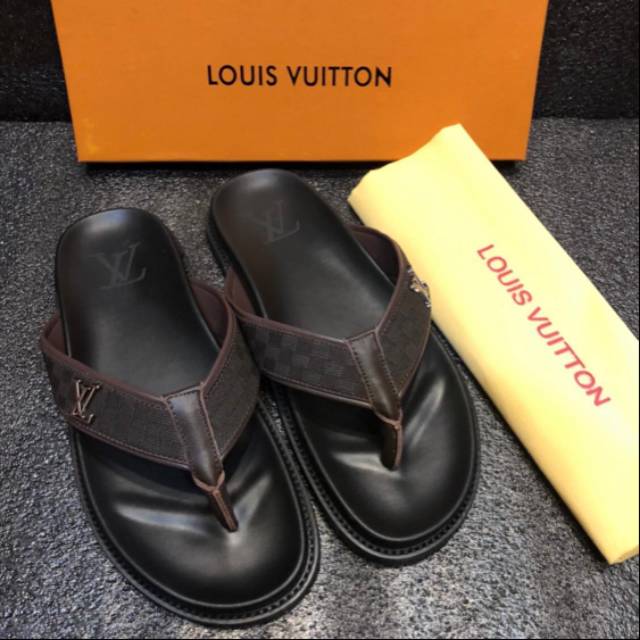 Sandal Slip On / Sandal Jepit Branded LV Super Mirror 1:1