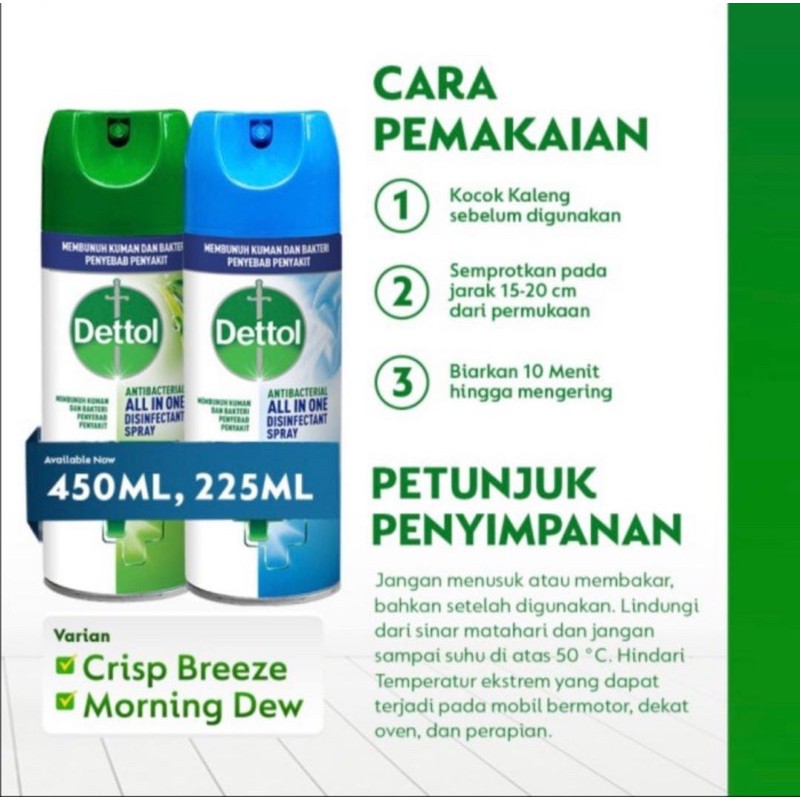 Jual DETTOL DISINFECTANT SPRAY anti bakterial multi guna 225ml Shopee