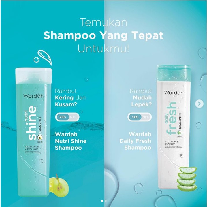 Wardah Shampoo &amp; Conditioner | Daily Fresh Hairfall Treatment Anti Dandruff Nutri Shine