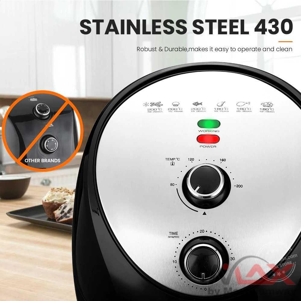 Penggorengan Elektrik MIUI Air Fryer Mesin Penggoreng Udara 5L Button Version AF-01 Warna Hitam