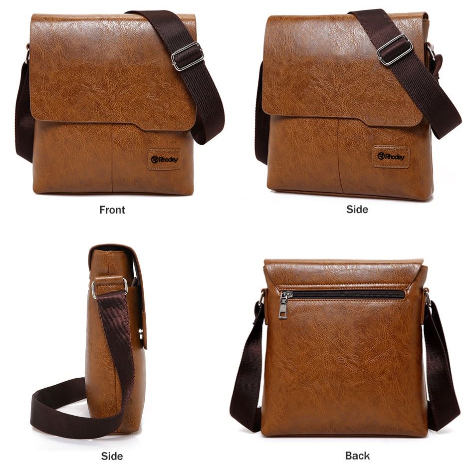 [GRATIS DOMPET] Tas Selempang Kulit Premium Import Pria Original Rhodey / Jeep / Junzidaishu