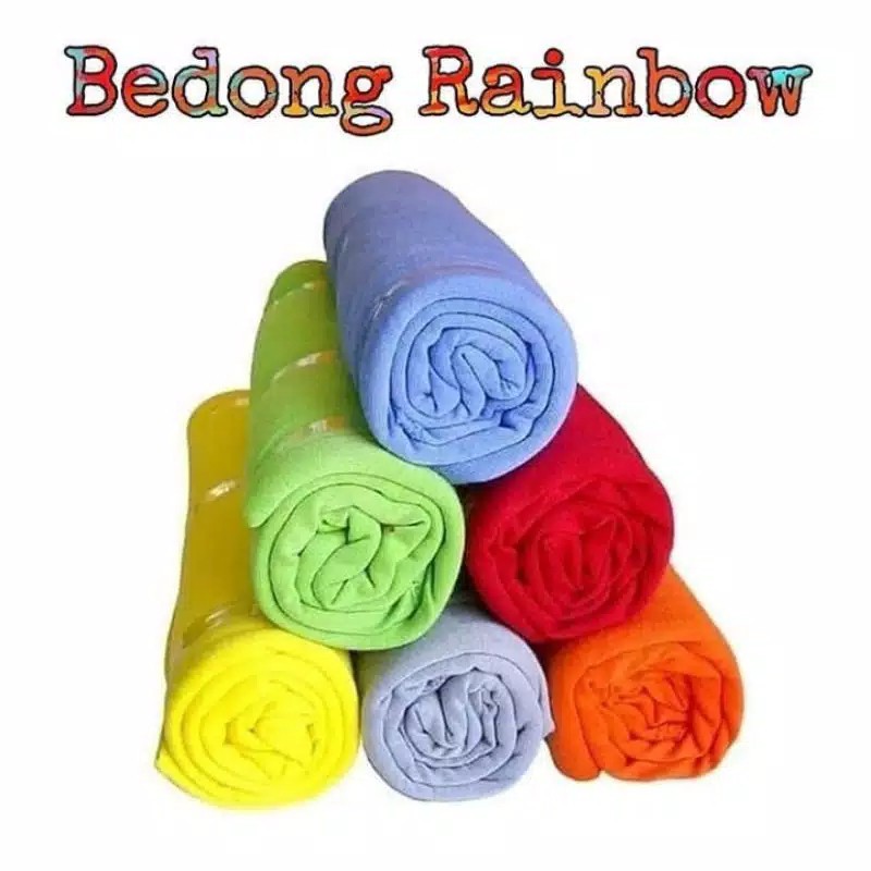 6 pcs bedong rainbow ukuran 90x115 - kain bedong bayi size jumbo polos aneka warna