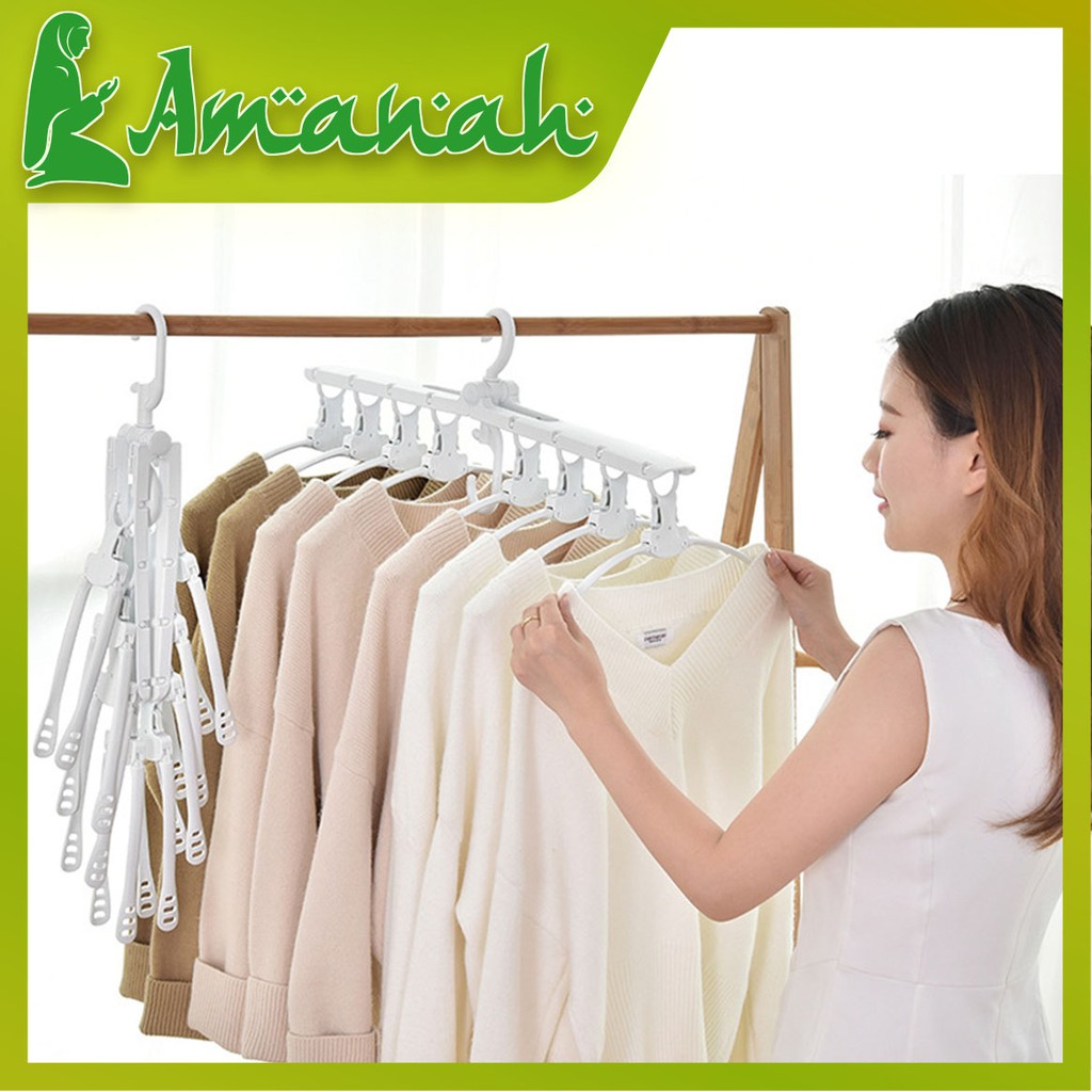 AS909 Gantungan Baju Lipat 8 in 1 / Hanger Lipat 8 in 1 Serbaguna