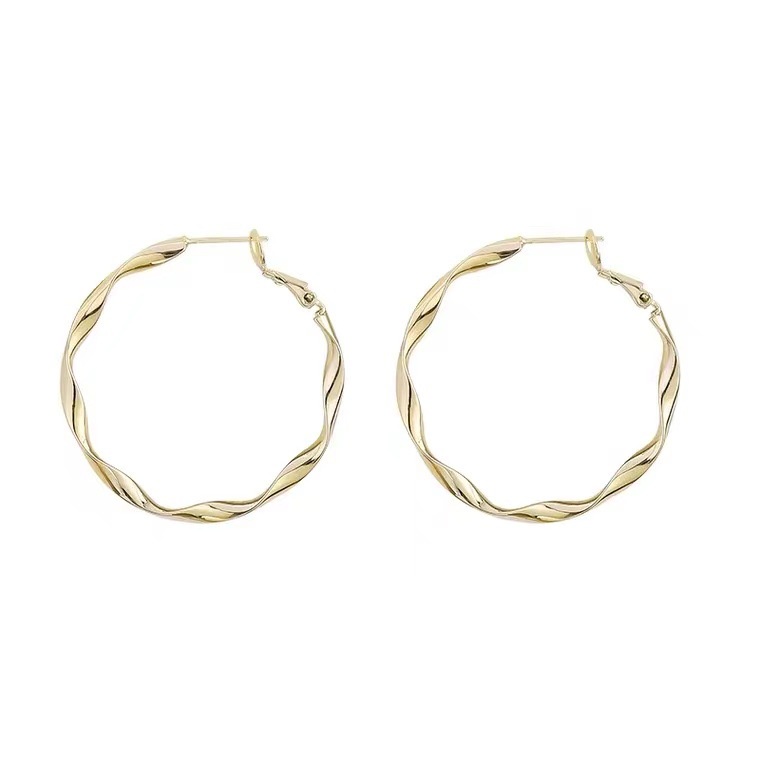 Anting Bulat Besar Elegan Ala Perancis Untuk Wanita