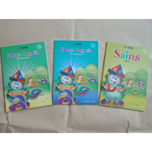 Bahasa Inggris Dan Sains paket Erlangga For Kids untuk TK A /buku aktivitas anak tk Billah.kids