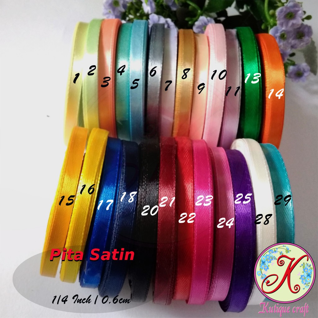 Pita Satin 0,6 cm / 1/4 Inch harga per roll