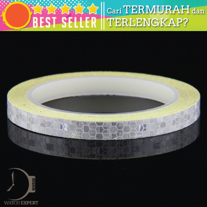 BAYAR DI TEMPAT Stiker Sepeda MTB Bike Reflective Tape Adhesive 800x1CM - Putih