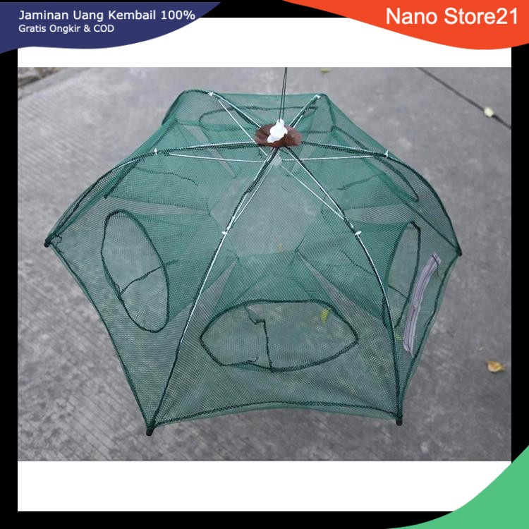 Payung Bubu Jaring Jebakan Perangkap Udang ikan Kepiting Model Payung 6 Lubang