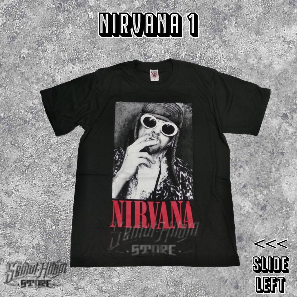 [GESER KIRI] Kaos NIRVANA NEVERMIND KURT COBAIN BLEW BLEACH Oblong Pendek Builtup Musik Grunge Rock 