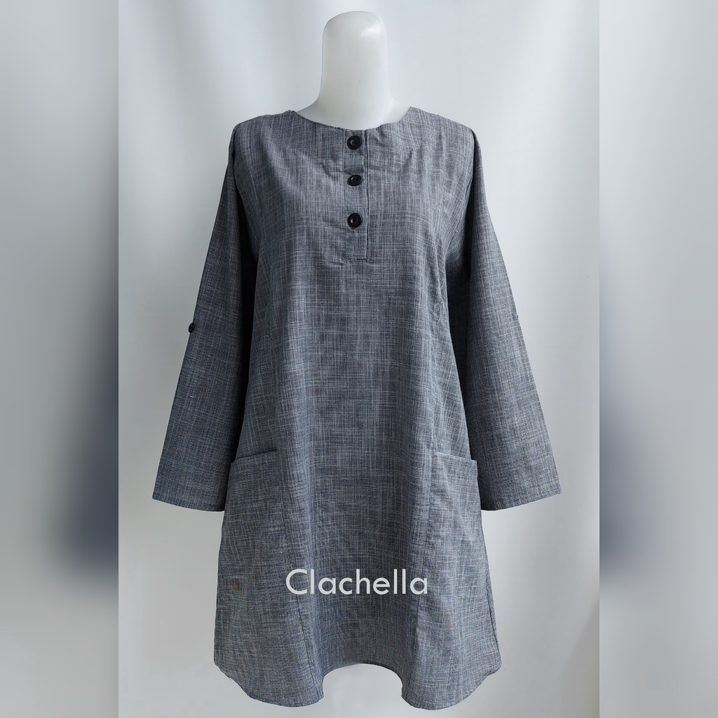 Clachella Baju Tunik Motif Abstrak, Baju Atasan Wanita T218082