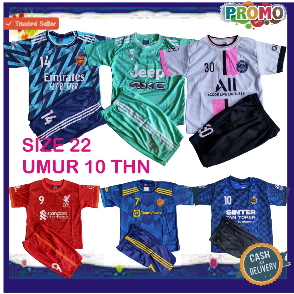 SETELAN KAOS BOLA ANAK USIA 10 TAHUN MURAH