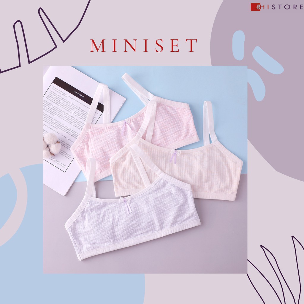 [HI] Miniset Anak Remaja Step 1 Tanpa Kawat Bahan Cotton Premium A14 A15 &amp; A18