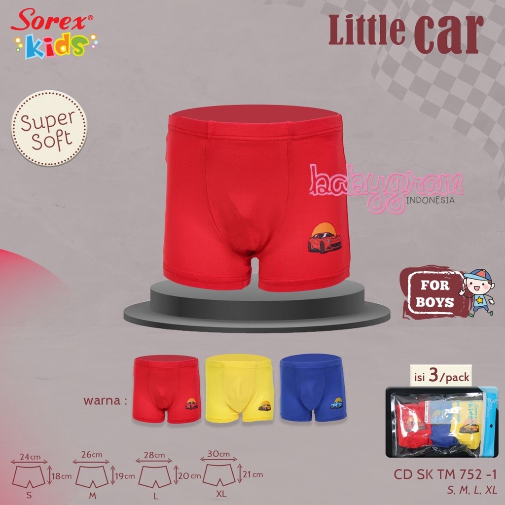 SOREX KIDS BOXER Celana Dalam Anak Boy segitiga laki-laki CD Short S M L XL TM771 702 751 GM651 650 801