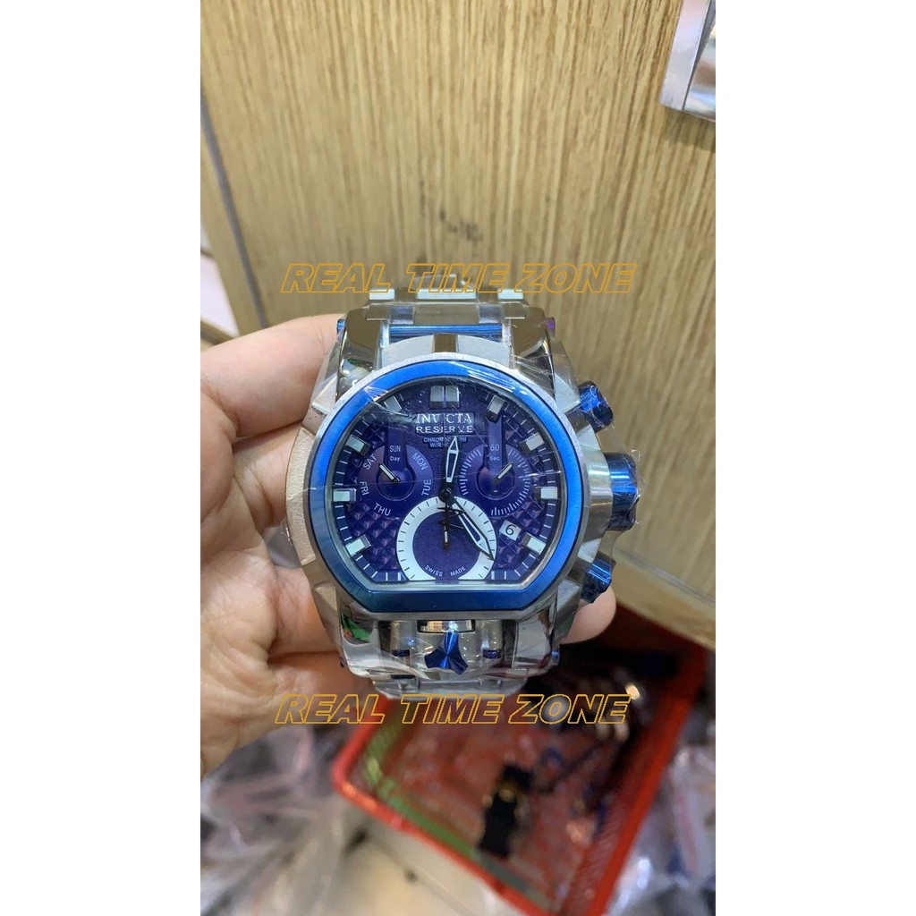 Jam Tangan Besar Invicta Bolt Zeus Silver Blue Stainless Garansi 1th