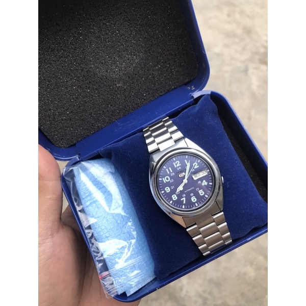 seiko 5 blue military bekas preloved second