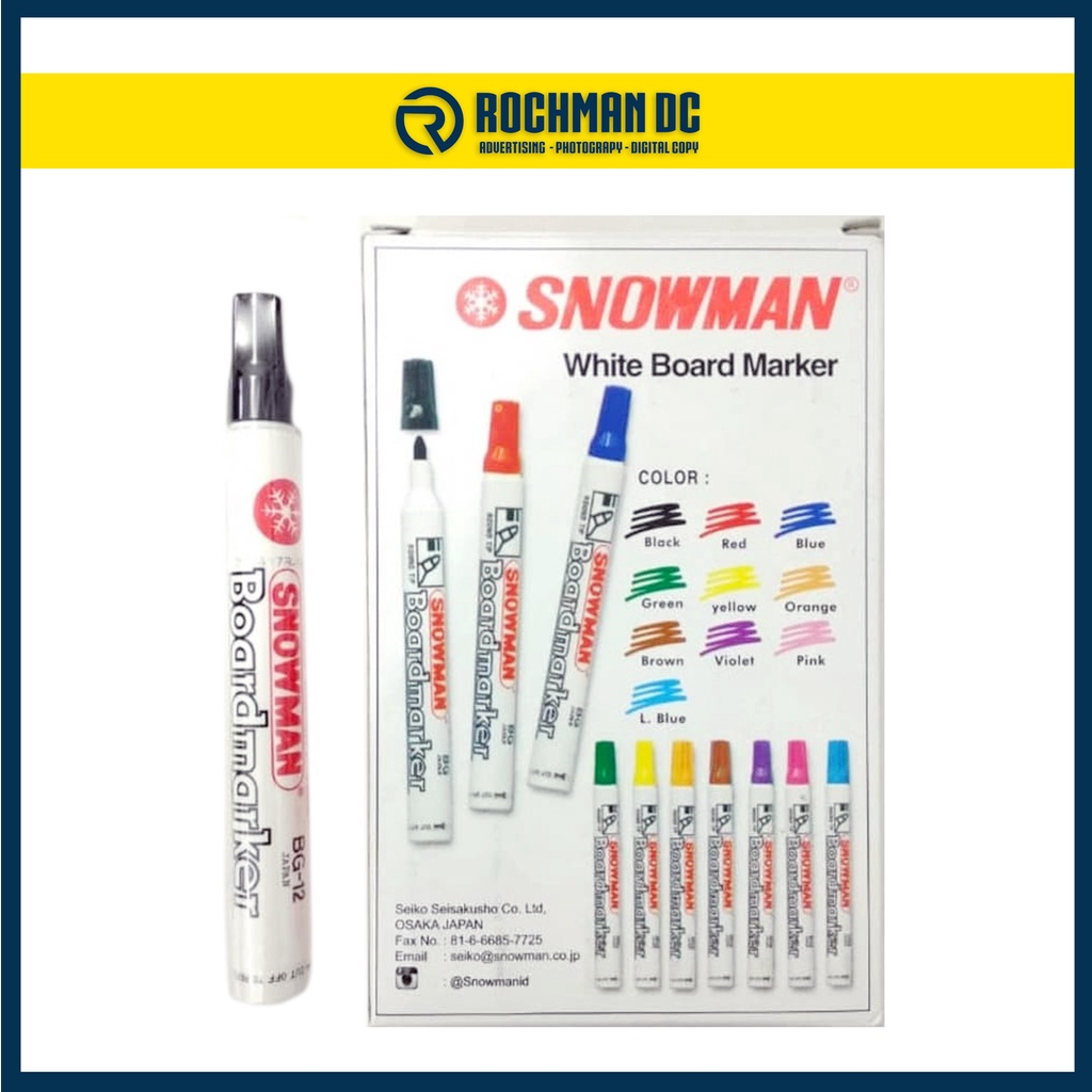 

Sepidol Snowman BG 12 / Spidol Board Marker / Spidol Non Permanen Bisa Dihapus