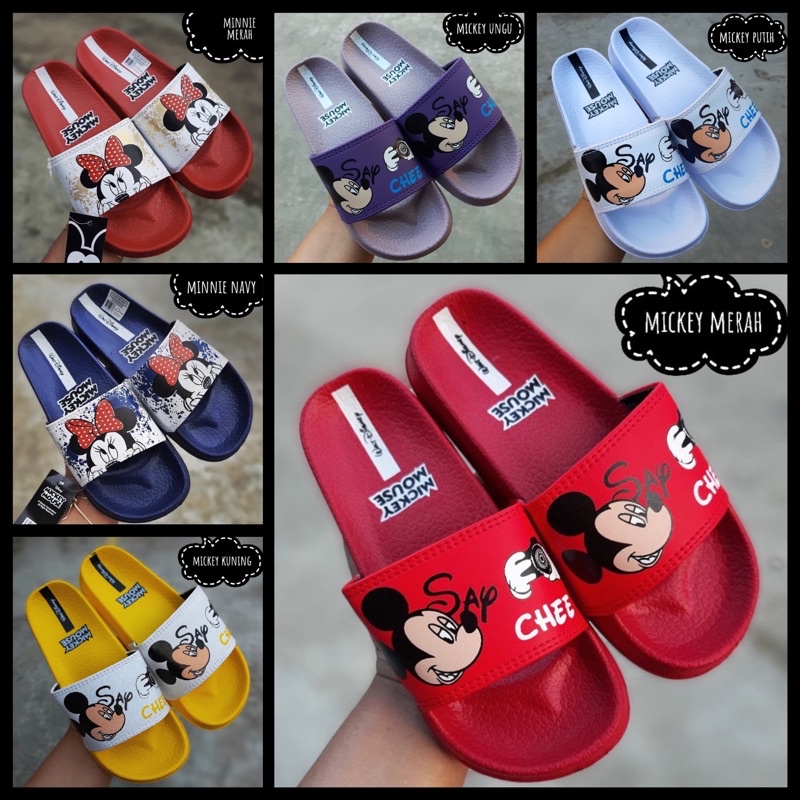 Sandal Slop Anak Kids Kartun Mickey Minnie X Disney