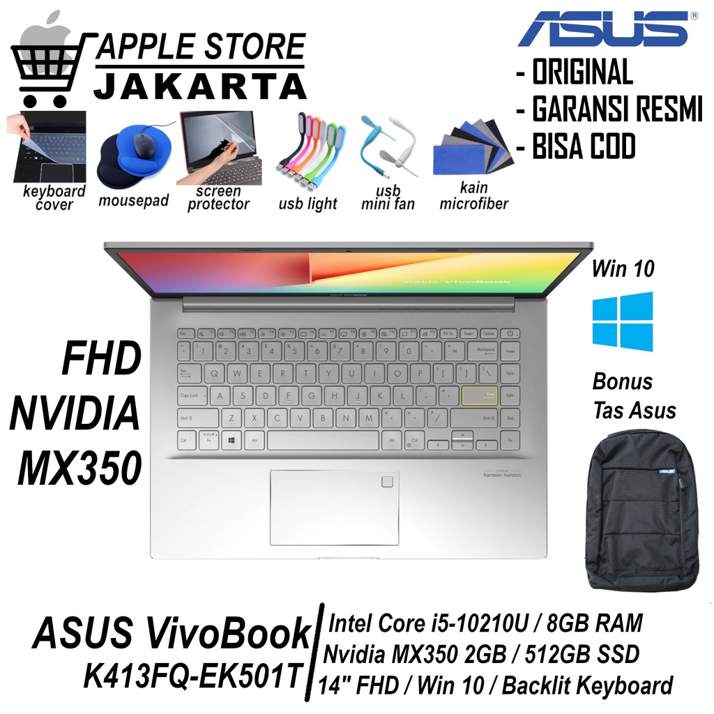 Asus VivoBook K413FQ-EK501T i5-10210U MX350 8GB 512GB 14